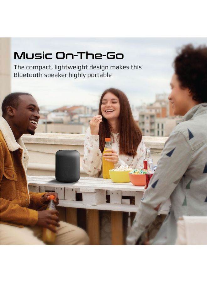 PROMATE - Portable Wireless Speaker,Stylish 10W True Wireless Speaker with 360-Degree HD Sound,Long playtime,USB Media Port,Micro SD Card Slot and 3.5mm Port for Bluetooth Enabled Devices,Boom-10 Black - Image 1