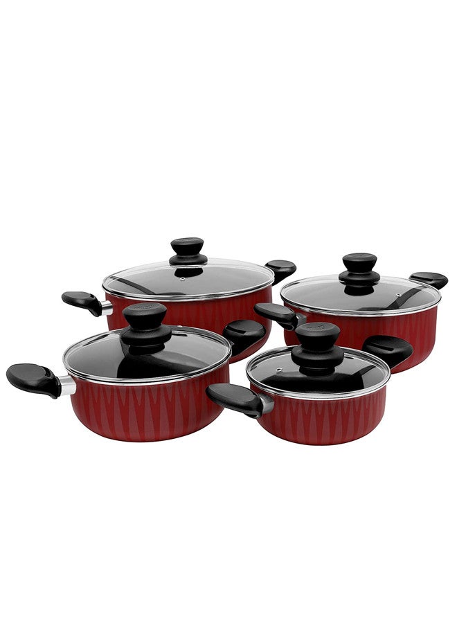 Trust 8-Piece Cookware Set Red/Brown/Black - Image 1