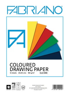 Coloured Drawing Paper 12 Sheet 180Gm Multicolour - v1684397528/N49196518A_1