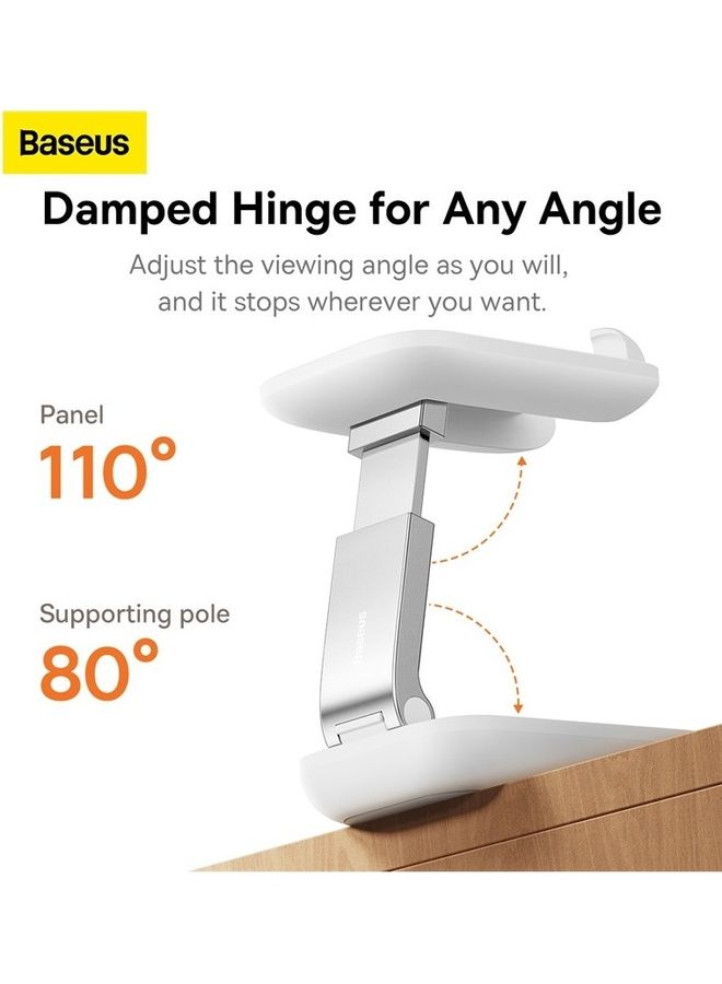 Baseus - Foldable Phone Stand for Desk Height Adjustable Cell Phone Holder Portable Cellphone Cradle Desktop Dock Compatible with iPhone 15/14/13 Pro Max Mini, 12 11 XR X 8 7 6 Plus SE, Smartphone White - Image 1