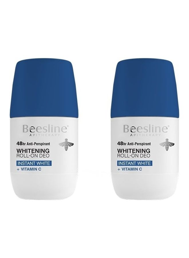 Beesline - Pack of 2 Whitening Roll-On Deodorant Instant White + Vitamin C 100ml - Image 1