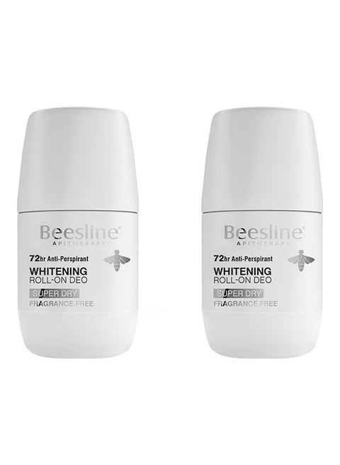 Pack of 2 Whitening Roll-On Deodorant Super Dry Fragrance Free 100ml