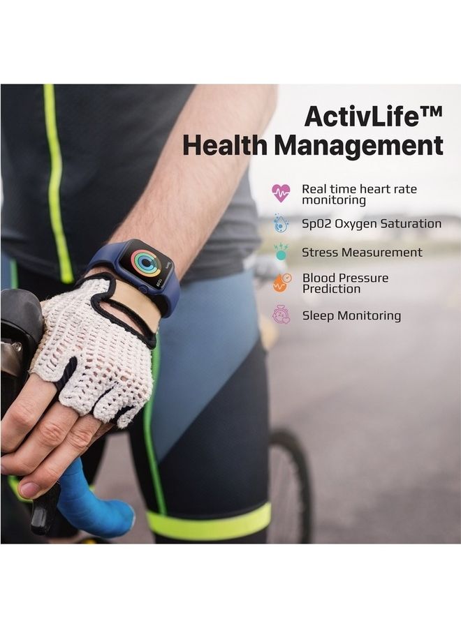 PROMATE - Smart Watch, Bluetooth 5.1 Health and Fitness Tracker with 1.9” TFT Display, 10-15 Day Battery Life, 100 Watch Faces, 30 Sports Modes and IP67 Water Resistance for iPhone 14, Galaxy S22, XWatch-B19 Blue - Image 1