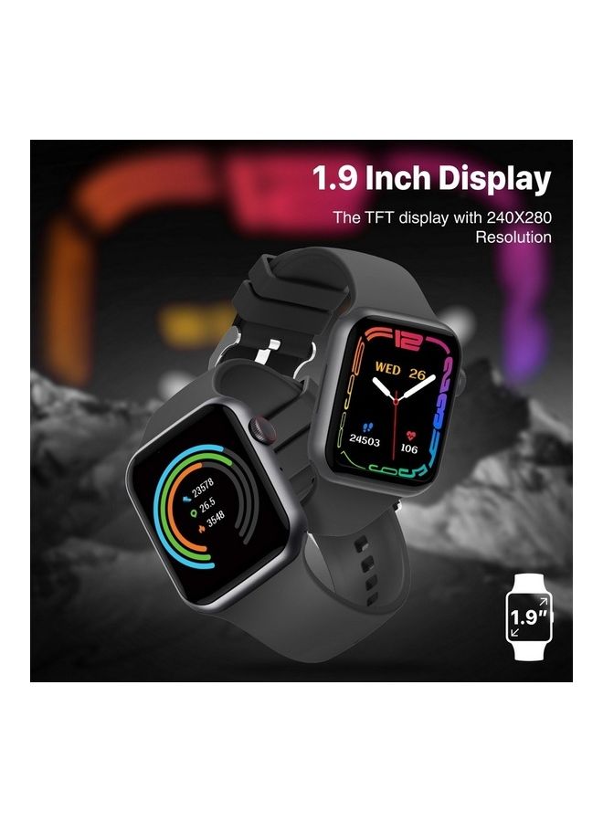 PROMATE - Smart Watch, Bluetooth 5.1 Health and Fitness Tracker with 1.9” TFT Display, 10-15 Day Battery Life, 100 Watch Faces, 30 Sports Modes and IP67 Water Resistance for iPhone 14, Galaxy S22, XWatch-B19 Graphite - Image 1