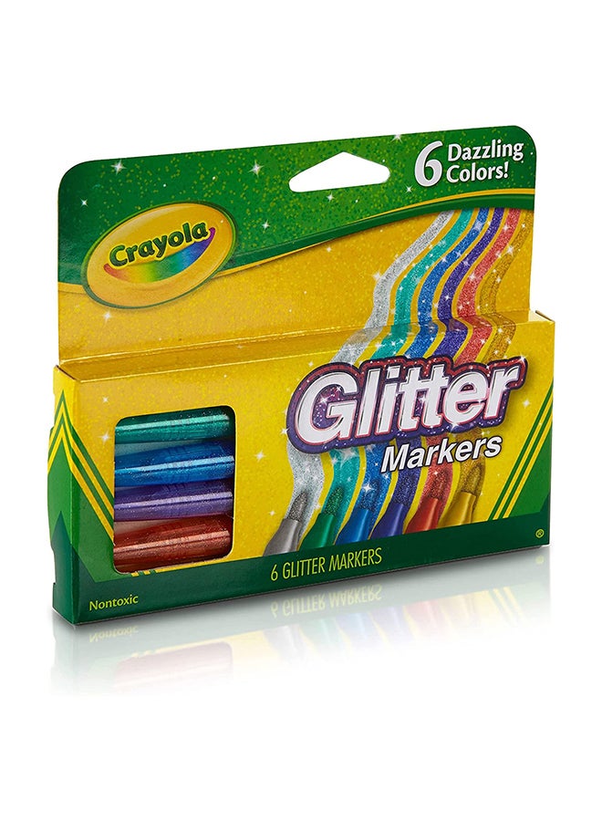 Crayola 6-Piece Glitter Markers 12.7 x 14.94 x 1.27cm - Image 2