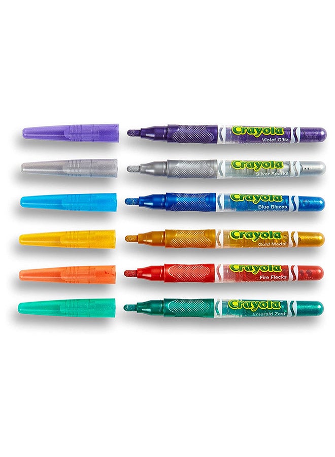 Crayola 6-Piece Glitter Markers 12.7 x 14.94 x 1.27cm - Image 3