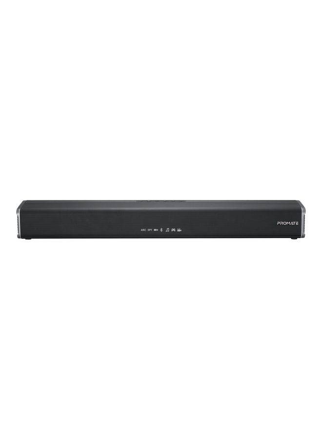 PROMATE - 60W Soundbar, Premium Ultra-Slim Multipoint Pairing Bass Boost Speaker with Remote Control, Bluetooth v5.0, HDMI Support, USB Port, AUX and Optical Input for Smartphones, TV, CastBar-60 CastBar-60.UK Black - Image 1