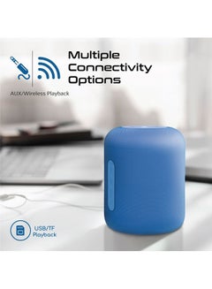PROMATE Portable Wireless Speaker,Stylish 10W True Wireless Speaker with 360-Degree HD Sound,Long playtime,USB Media Port,Micro SD Card Slot and 3.5mm Port for Bluetooth Enabled Devices,Boom-10 Blue  - Image 2