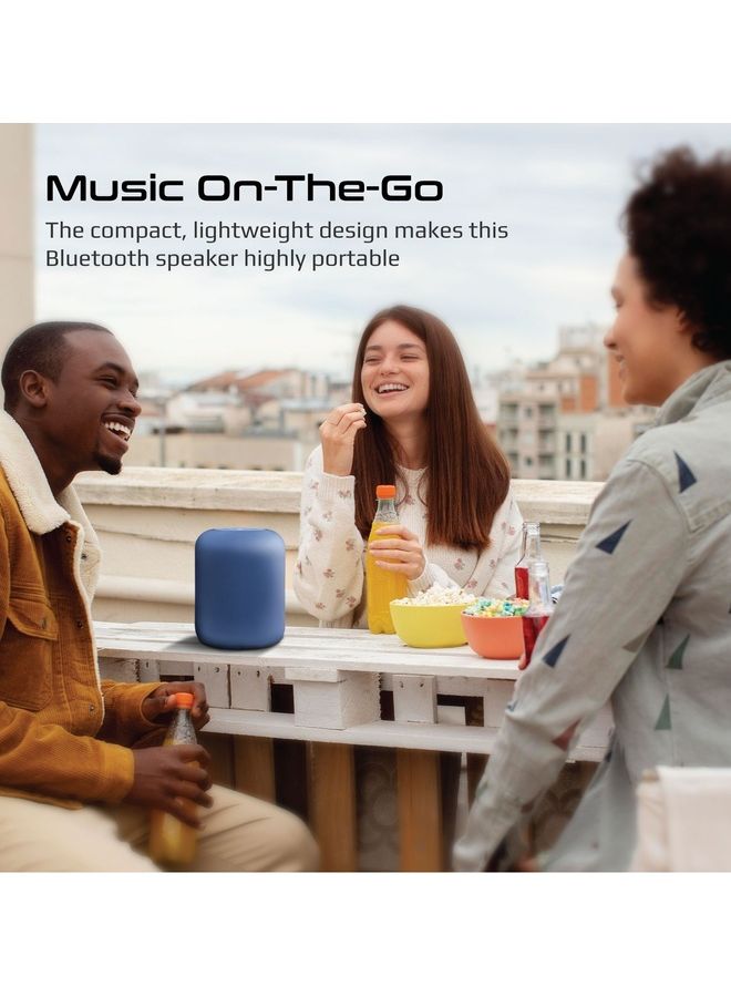 PROMATE - Portable Wireless Speaker,Stylish 10W True Wireless Speaker with 360-Degree HD Sound,Long playtime,USB Media Port,Micro SD Card Slot and 3.5mm Port for Bluetooth Enabled Devices,Boom-10 Blue - Image 1