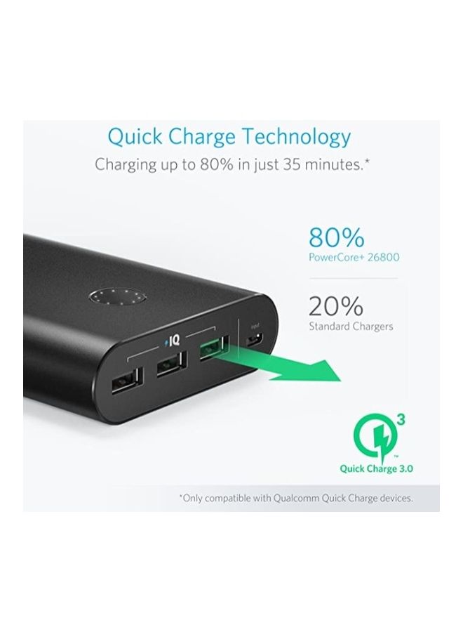 Anker - 26800.0 mAh PowerCore26800 - Premium Portable Charger with Qualcomm Quick Charge 3.0 (in- and output) and PowerIQ Technology, Dual Input Ports, Aluminum Shell, and High Capacity 26800mAh External Battery Black - Image 1