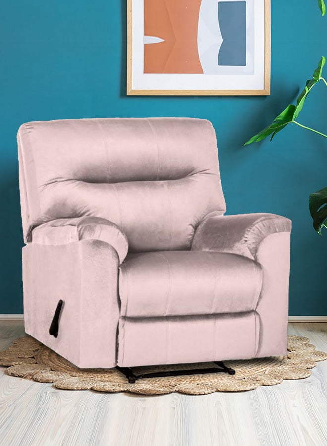 ريغال إن هاوس كرسي استرخاء ثابت منجد بالمخمل مع وضعية سرير زهري فاتح 90x95x80سم - Image 1