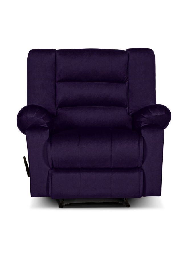 Velvet Upholstered Classic Recliner Chair With Bed Mode Dark Purple 90x100x80cm - v1684413719/N51072975A_4