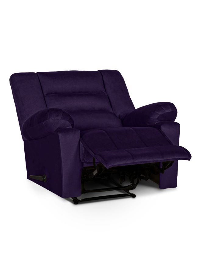 Velvet Upholstered Classic Recliner Chair With Bed Mode Dark Purple 90x100x80cm - v1684413719/N51072975A_5