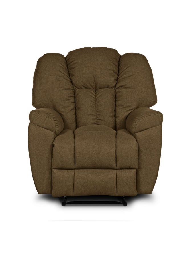 PENHALIGON'S Linen Upholstered Classic Recliner Chair With Bed Mode Brown 90x100x80cm - Image 4