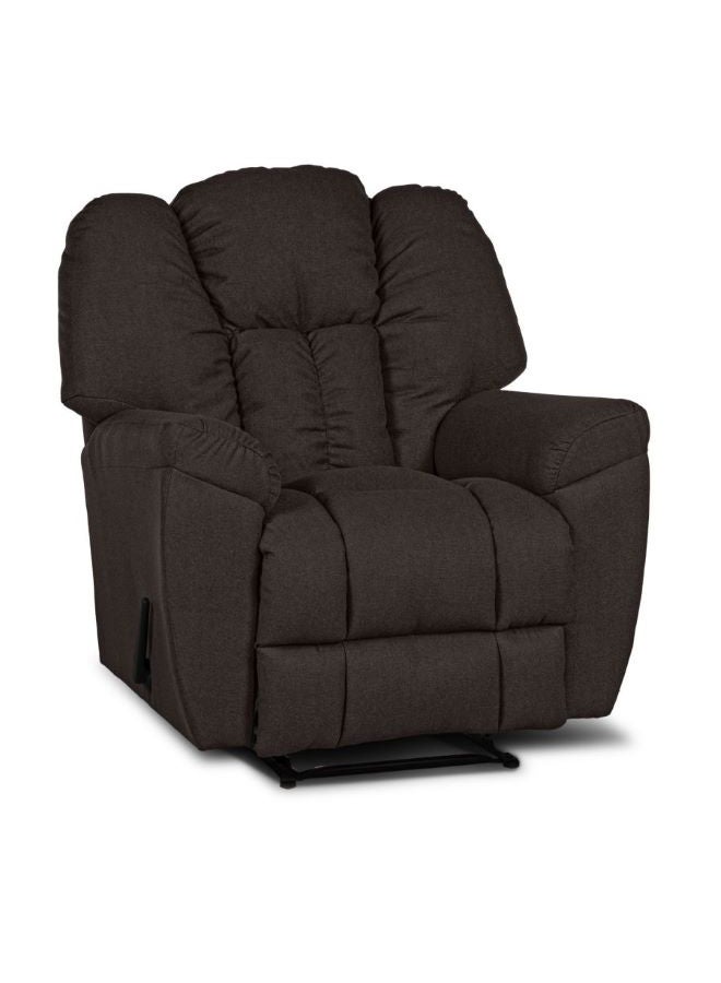 PENHALIGON'S Linen Upholstered Classic Recliner Chair With Bed Mode Dark Brown 90x100x80cm  - Image 3