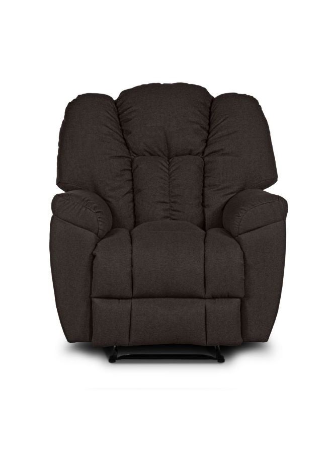PENHALIGON'S Linen Upholstered Classic Recliner Chair With Bed Mode Dark Brown 90x100x80cm  - Image 4