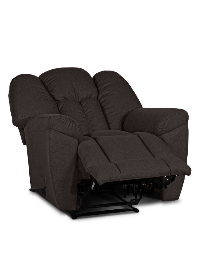 PENHALIGON'S Linen Upholstered Classic Recliner Chair With Bed Mode Dark Brown 90x100x80cm  - Image 5