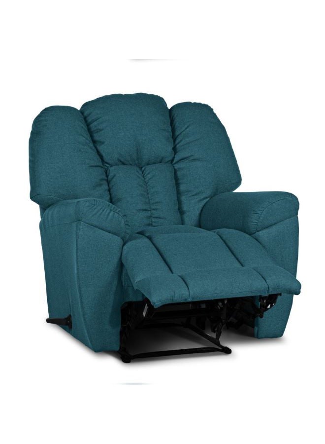 PENHALIGON'S Linen Upholstered Classic Recliner Chair With Bed Mode Turquoise 90x100x80cm - Image 2