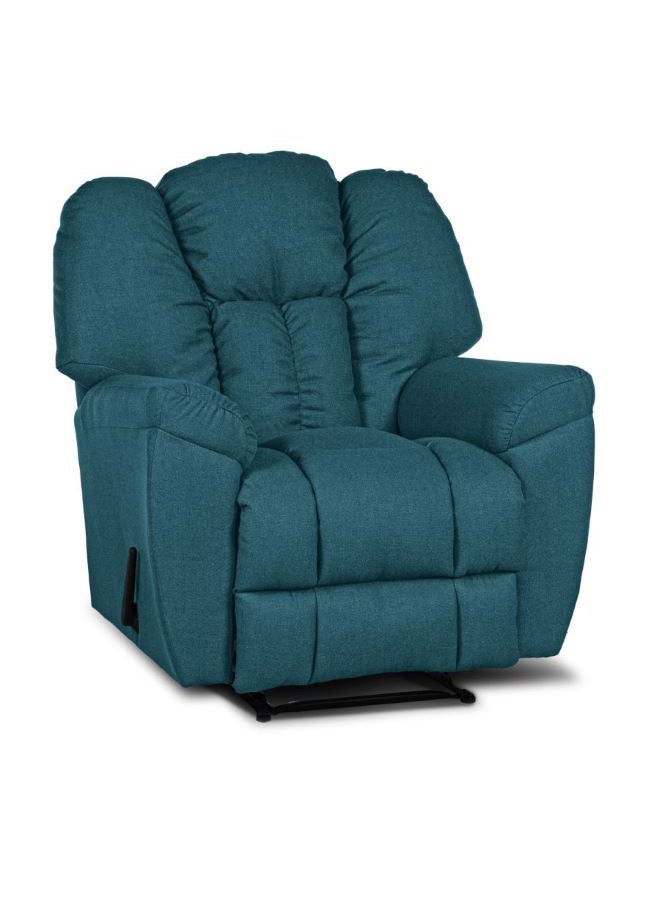 PENHALIGON'S Linen Upholstered Classic Recliner Chair With Bed Mode Turquoise 90x100x80cm - Image 3