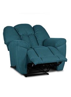 PENHALIGON'S Linen Upholstered Classic Recliner Chair With Bed Mode Turquoise 90x100x80cm  - Image 5