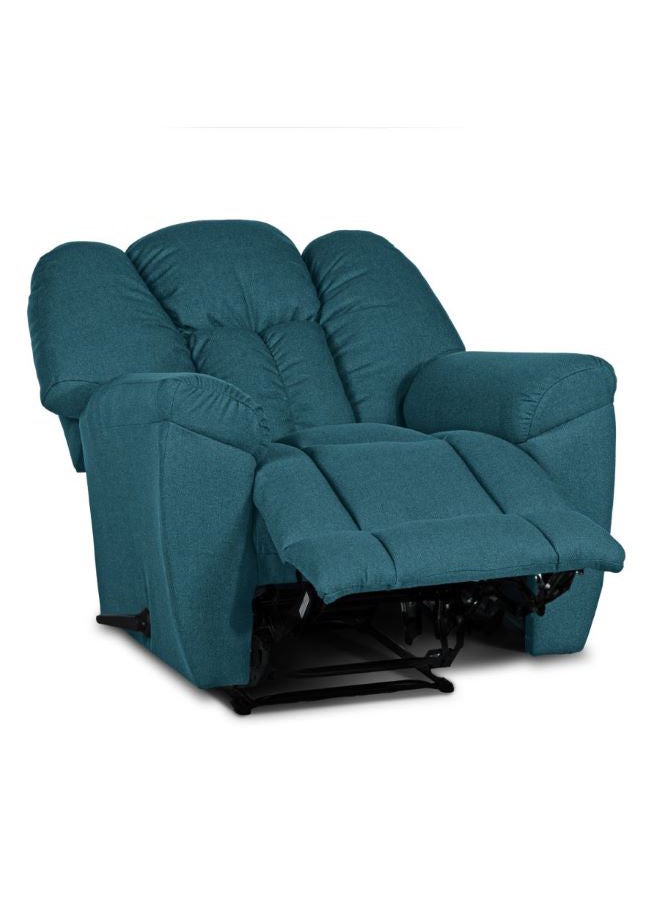 PENHALIGON'S Linen Upholstered Classic Recliner Chair With Bed Mode Turquoise 90x100x80cm - Image 5