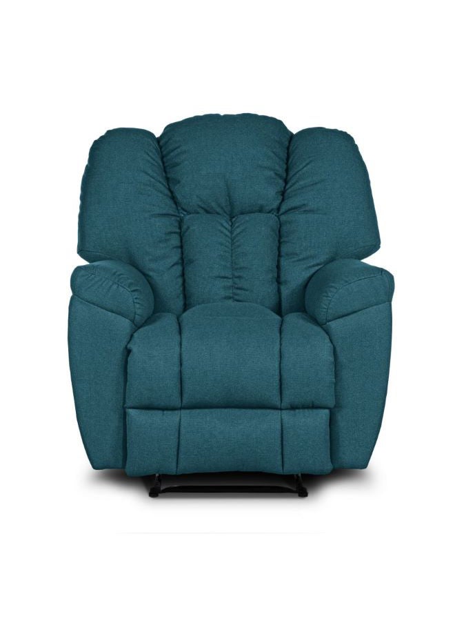PENHALIGON'S Linen Upholstered Classic Recliner Chair With Bed Mode Turquoise 90x100x80cm - Image 4