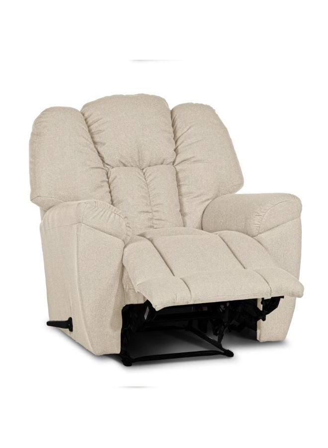 PENHALIGON'S - Linen Upholstered Rocking Recliner Chair With Bed Mode Light Beige 90x100x80cm - Image 1