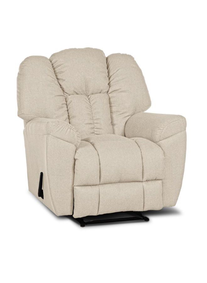 PENHALIGON'S - Linen Upholstered Rocking Recliner Chair With Bed Mode Light Beige 90x100x80cm - Image 1