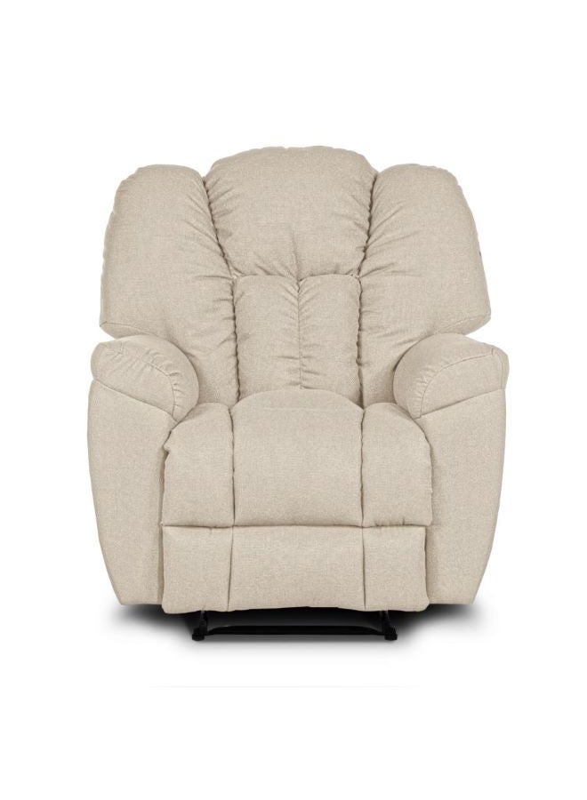PENHALIGON'S - Linen Upholstered Rocking Recliner Chair With Bed Mode Light Beige 90x100x80cm - Image 1