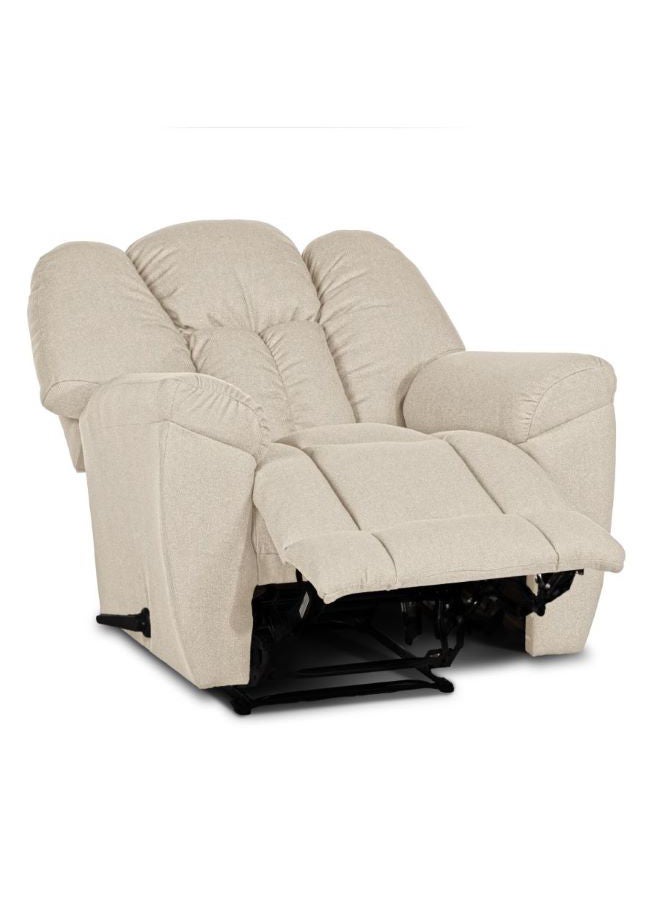PENHALIGON'S - Linen Upholstered Rocking Recliner Chair With Bed Mode Light Beige 90x100x80cm - Image 1