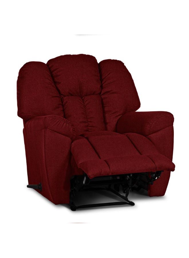 PENHALIGON'S Linen Upholstered Rocking Recliner Chair With Bed Mode Burgundy 90x100x80cm  - Image 2