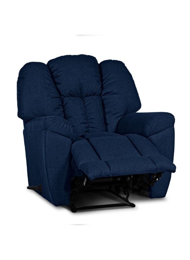 PENHALIGON'S Linen Upholstered Rocking Recliner Chair With Bed Mode Dark Blue 90x100x80cm  - Image 2