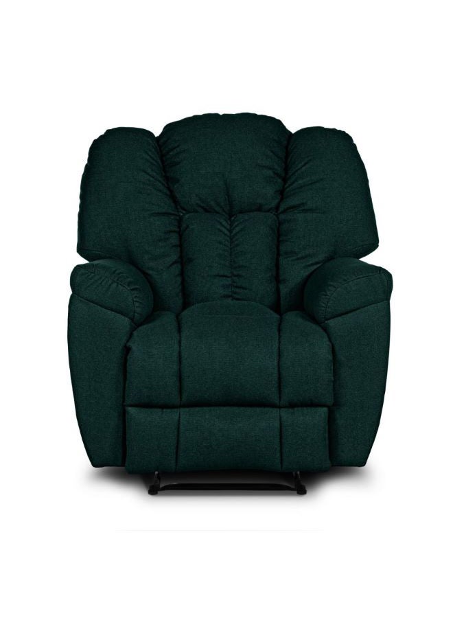 PENHALIGON'S Linen Upholstered Rocking Recliner Chair With Bed Mode Dark Green 90x100x80cm  - Image 4