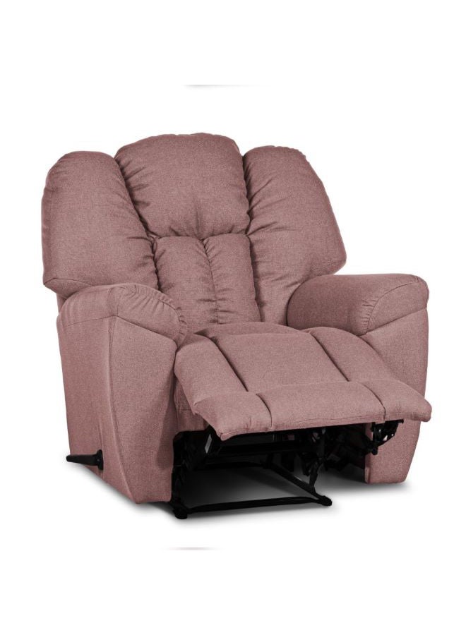 PENHALIGON'S Linen Upholstered Rocking Recliner Chair With Bed Mode Dark Pink 90x100x80cm  - Image 2