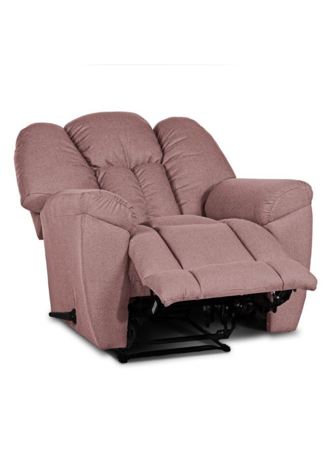 PENHALIGON'S Linen Upholstered Rocking Recliner Chair With Bed Mode Dark Pink 90x100x80cm  - Image 5