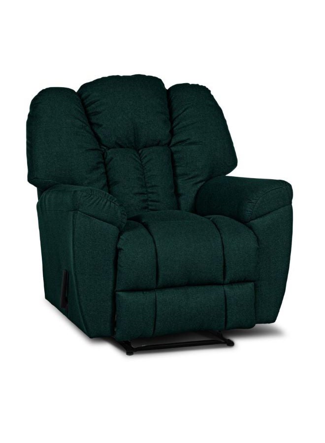 PENHALIGON'S Linen Upholstered Rocking Recliner Chair With Bed Mode Dark Green 90x100x80cm  - Image 3