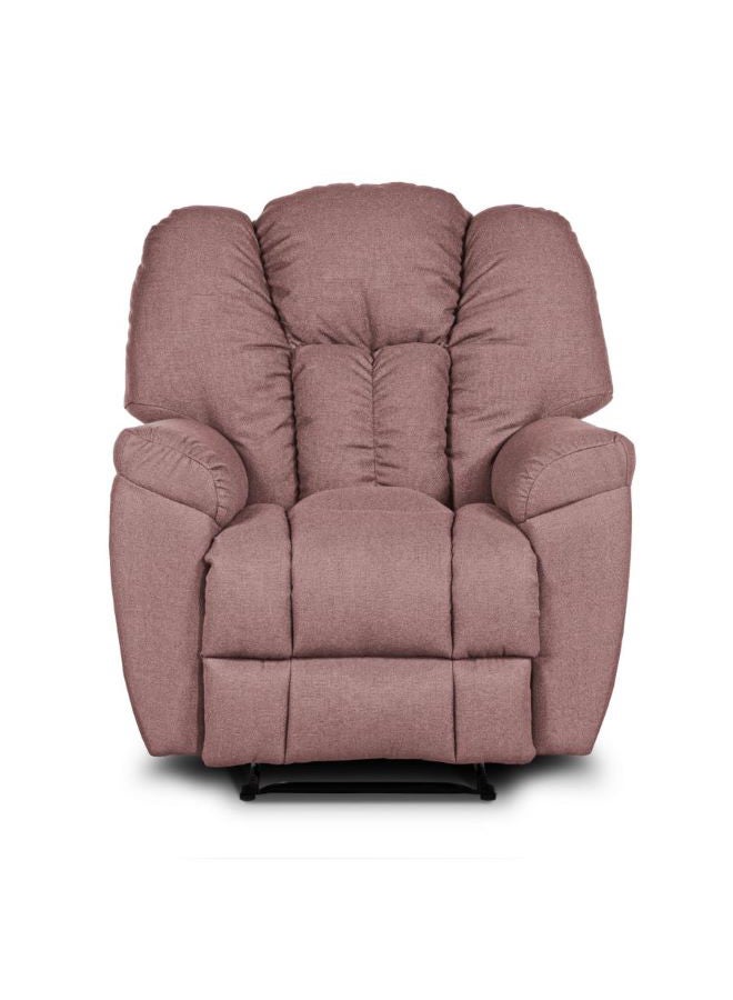 PENHALIGON'S Linen Upholstered Rocking Recliner Chair With Bed Mode Dark Pink 90x100x80cm  - Image 4