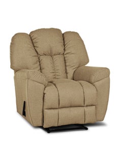 Linen Upholstered Rocking and Rotating Recliner Chair With Bed Mode Beige 90x100x80cm - v1684413809/N51073212A_3