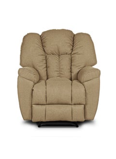 Linen Upholstered Rocking and Rotating Recliner Chair With Bed Mode Beige 90x100x80cm - v1684413809/N51073212A_4