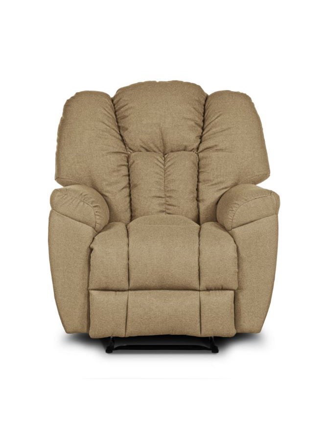 PENHALIGON'S Linen Upholstered Rocking and Rotating Recliner Chair With Bed Mode Beige 90x100x80cm  - Image 4