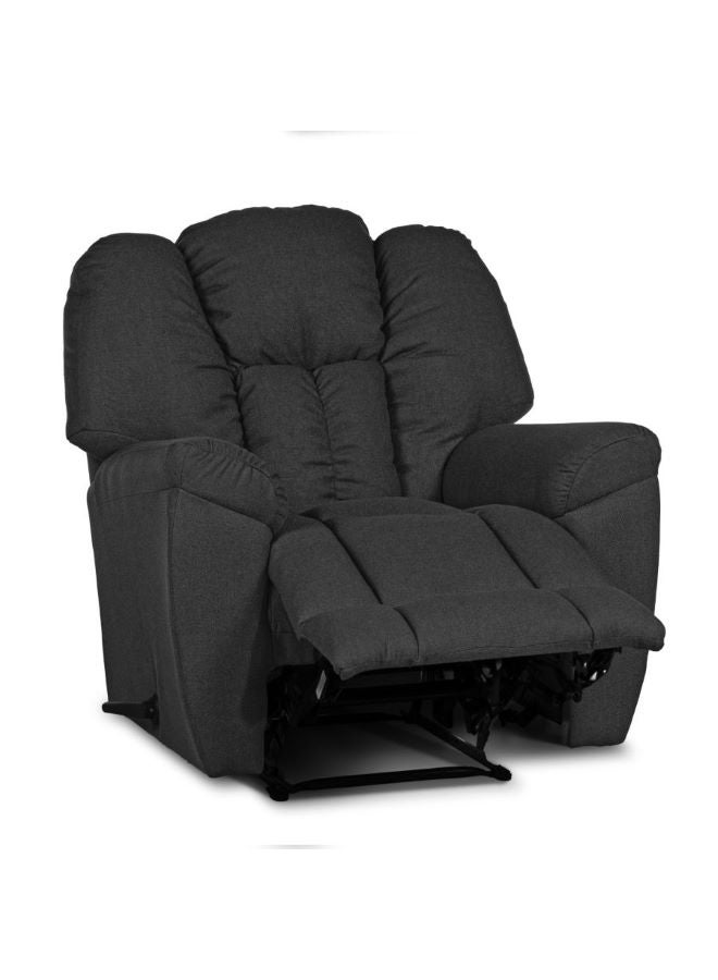 PENHALIGON'S Linen Upholstered Rocking and Rotating Recliner Chair With Bed Mode Dark Grey 90x100x80cm - Image 2