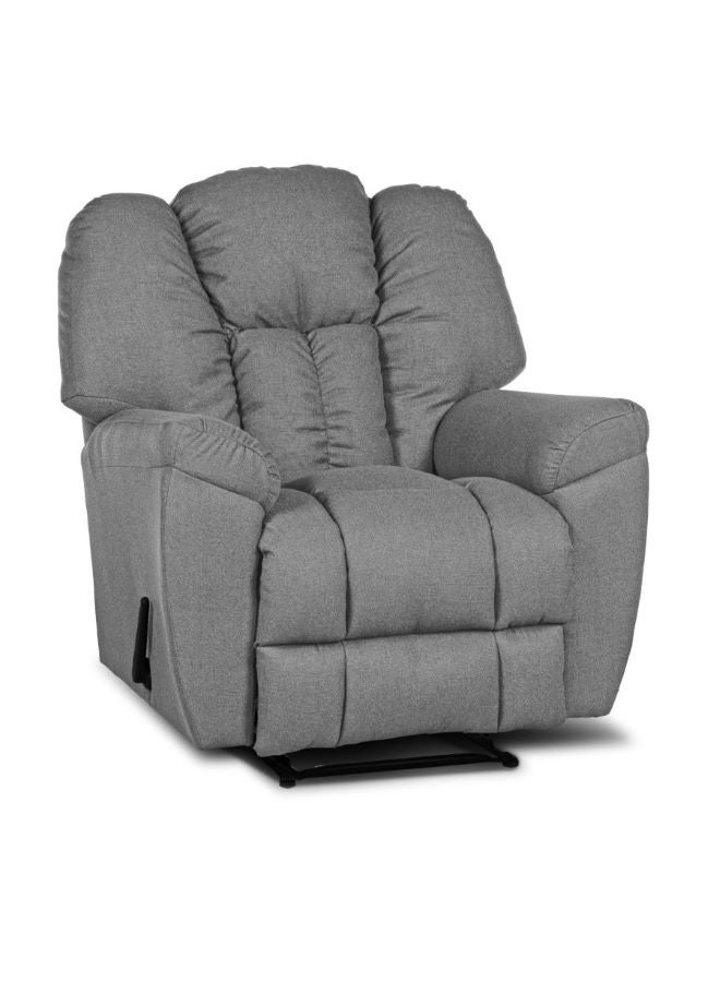 PENHALIGON'S - Linen Upholstered Rocking and Rotating Recliner Chair With Bed Mode Light Grey 90x100x80cm - Image 1