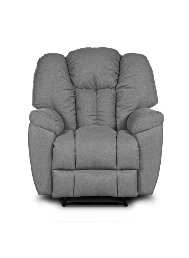 PENHALIGON'S - Linen Upholstered Rocking and Rotating Recliner Chair With Bed Mode Light Grey 90x100x80cm - Image 1