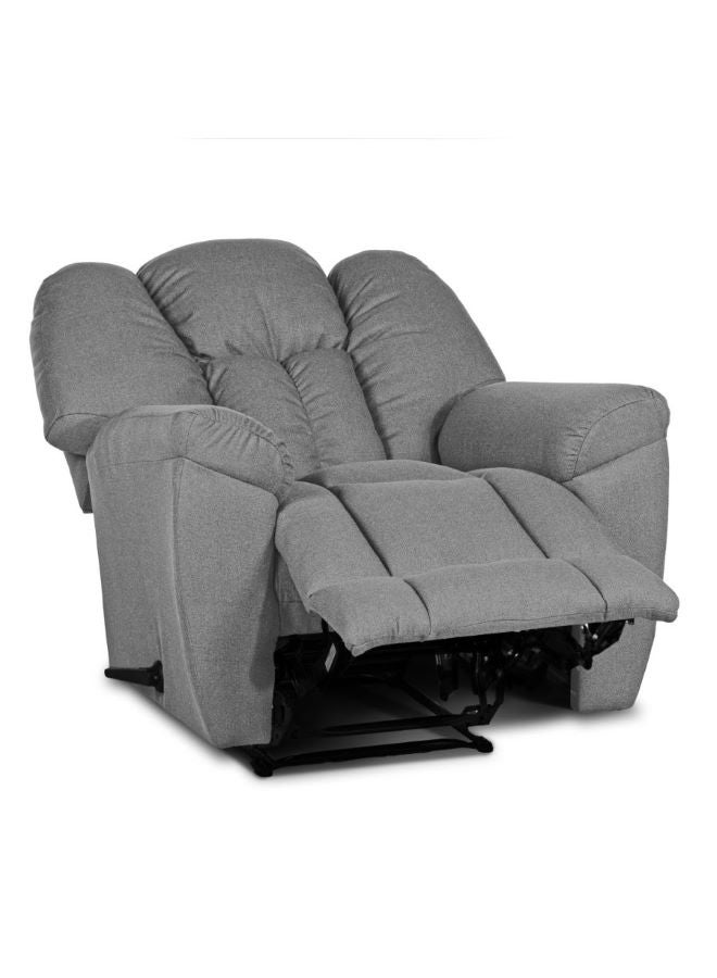 PENHALIGON'S - Linen Upholstered Rocking and Rotating Recliner Chair With Bed Mode Light Grey 90x100x80cm - Image 1