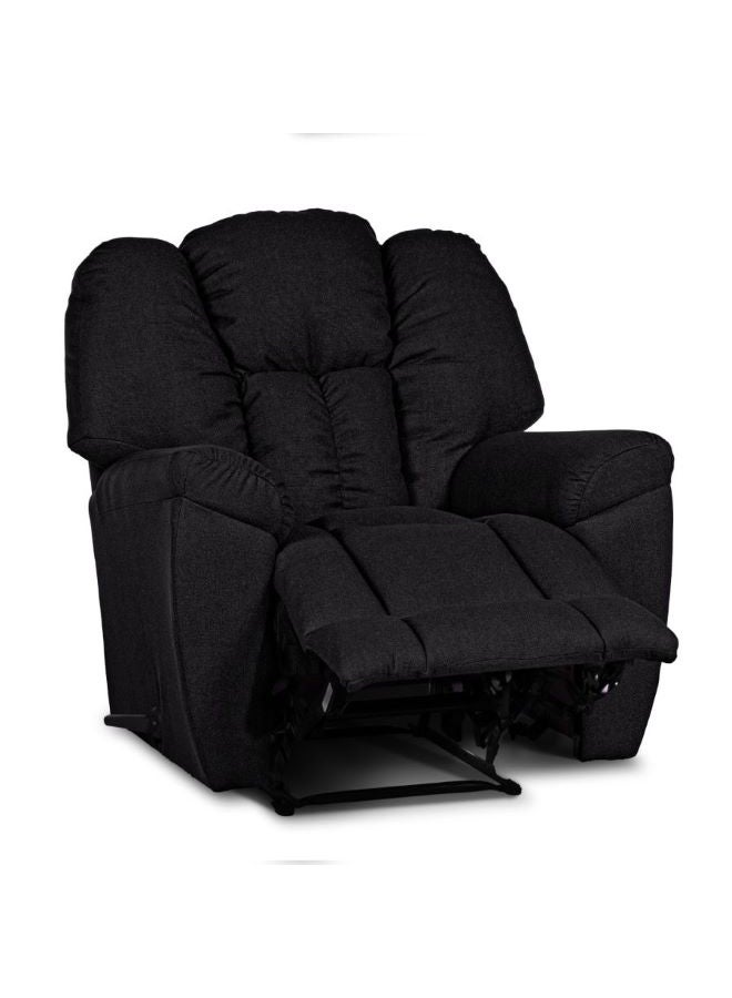 PENHALIGON'S - Linen Upholstered Rocking and Rotating Recliner Chair With Bed Mode Black 90x100x80cm - Image 1