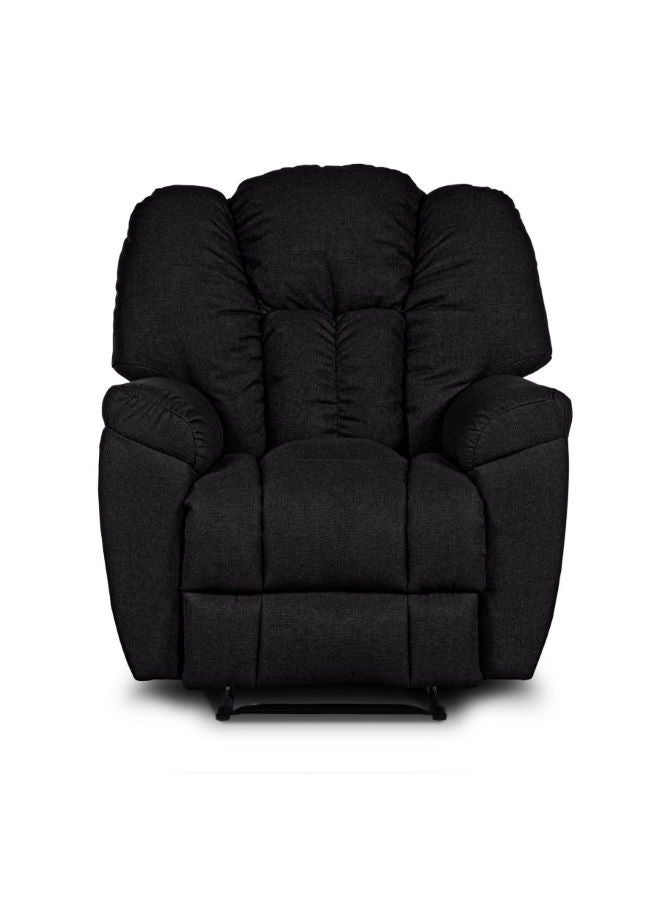 PENHALIGON'S - Linen Upholstered Rocking and Rotating Recliner Chair With Bed Mode Black 90x100x80cm - Image 1