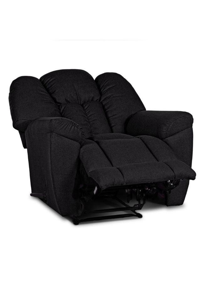 PENHALIGON'S - Linen Upholstered Rocking and Rotating Recliner Chair With Bed Mode Black 90x100x80cm - Image 1