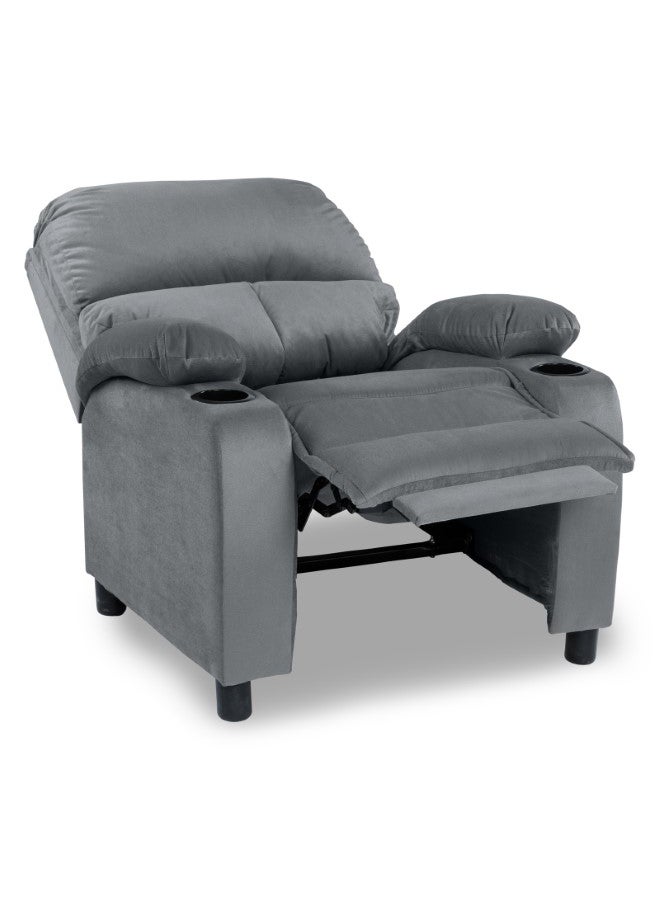 Classic Recliner Chair Upholstered With Controllable Back Grey 95x106x85cm
