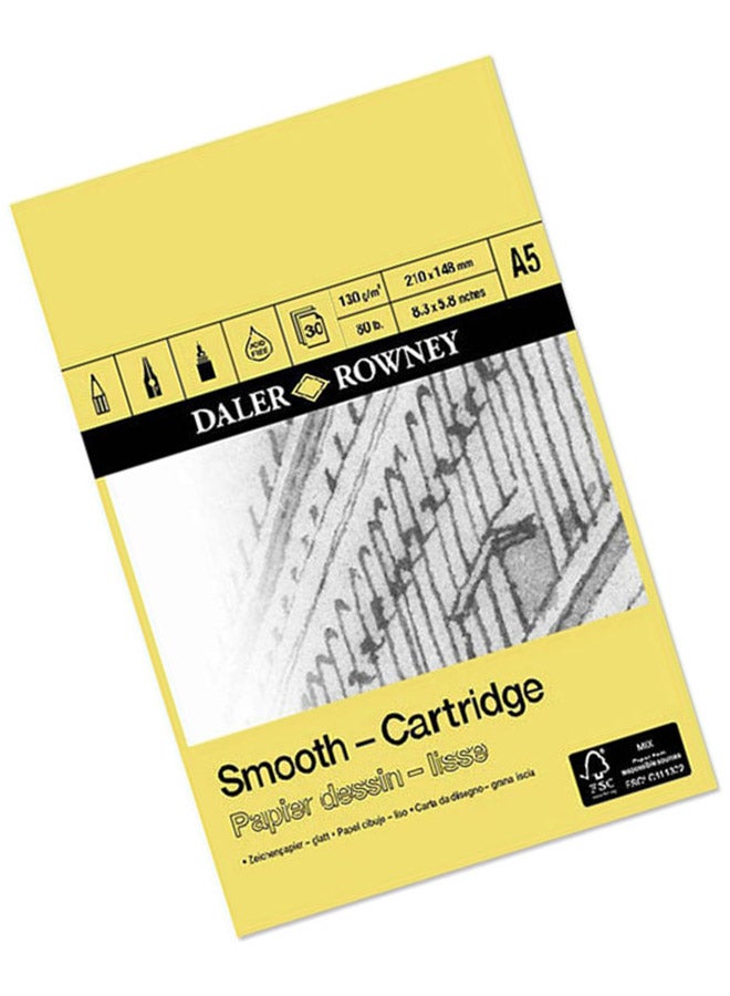 Daler Rowney - SMOOTH CARTRIDGE PAD 130 Gram,30,A5 Multcolour - Image 1