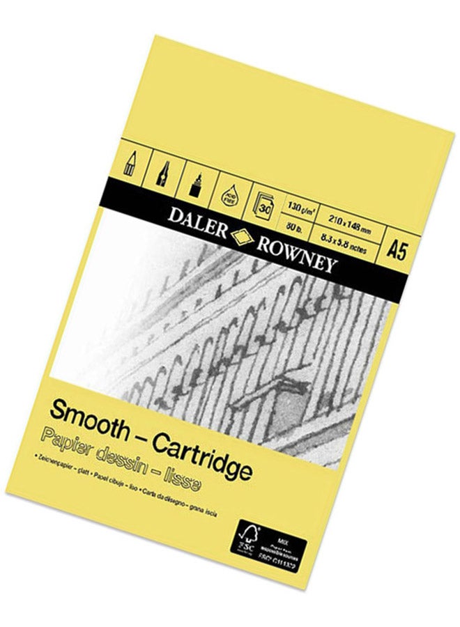 Daler Rowney - SMOOTH CARTRIDGE PAD 130 Gram,30,A5 Multcolour - Image 1